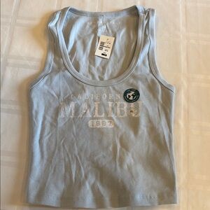 Aeropostale Gray Fitted Crop Tank Top